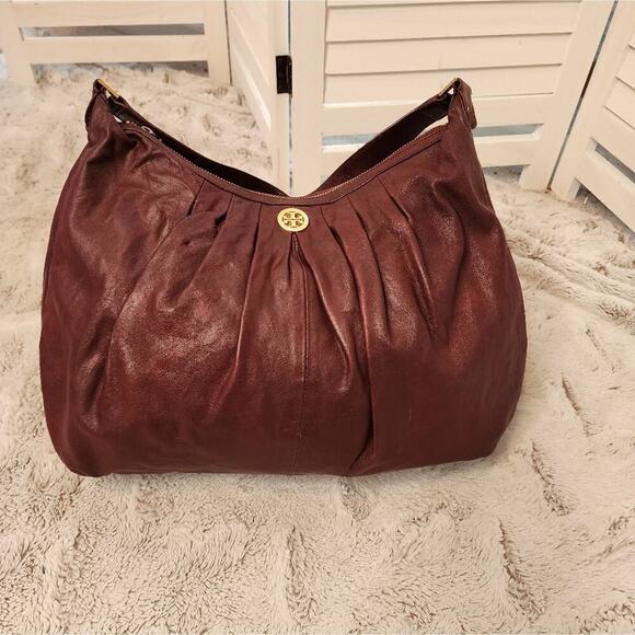TORY BURCH BURGANDY HOBO BAG - Picture 2 of 16